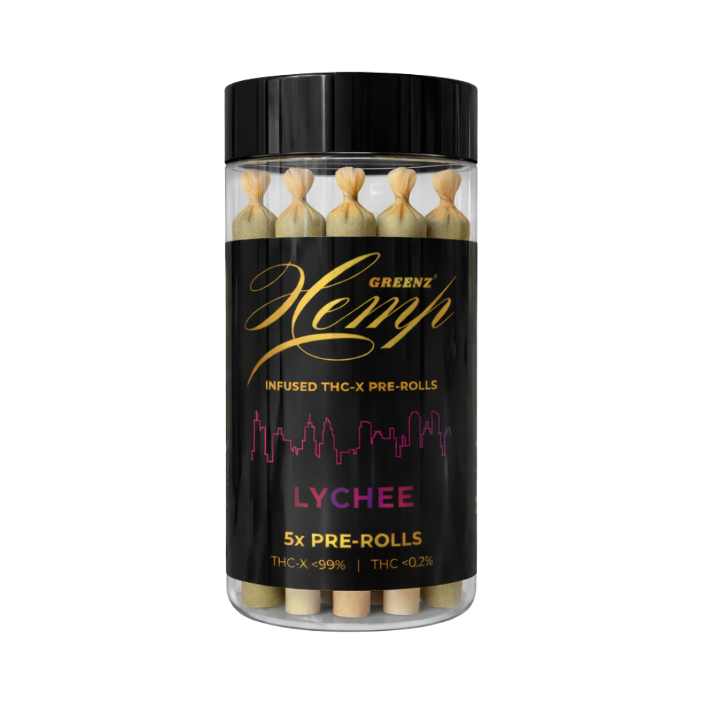 Greenz Hemp Infused THC-X Pre-Rolls Lychee 5x Pre-Rolls