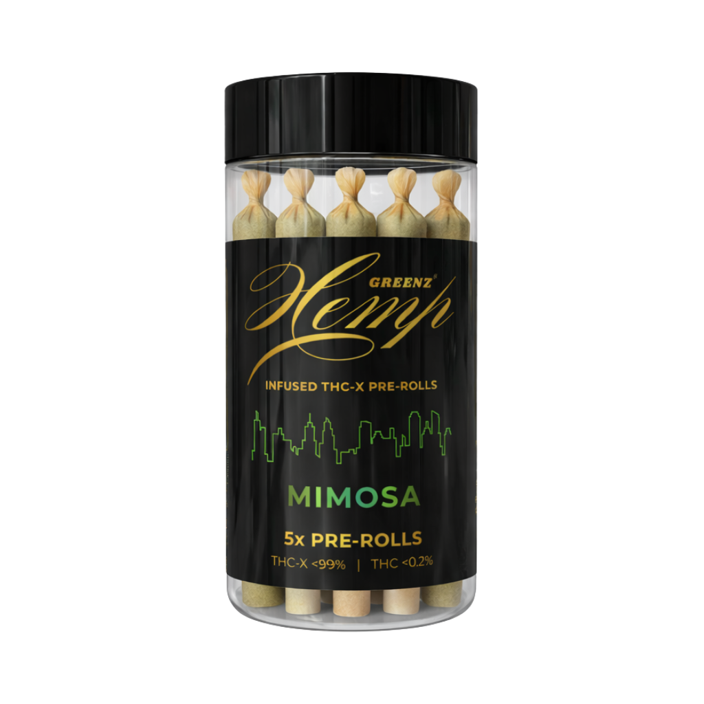 Greenz Hemp Infused THC X Pre Rolls Mimosa 5x Pre Rolls