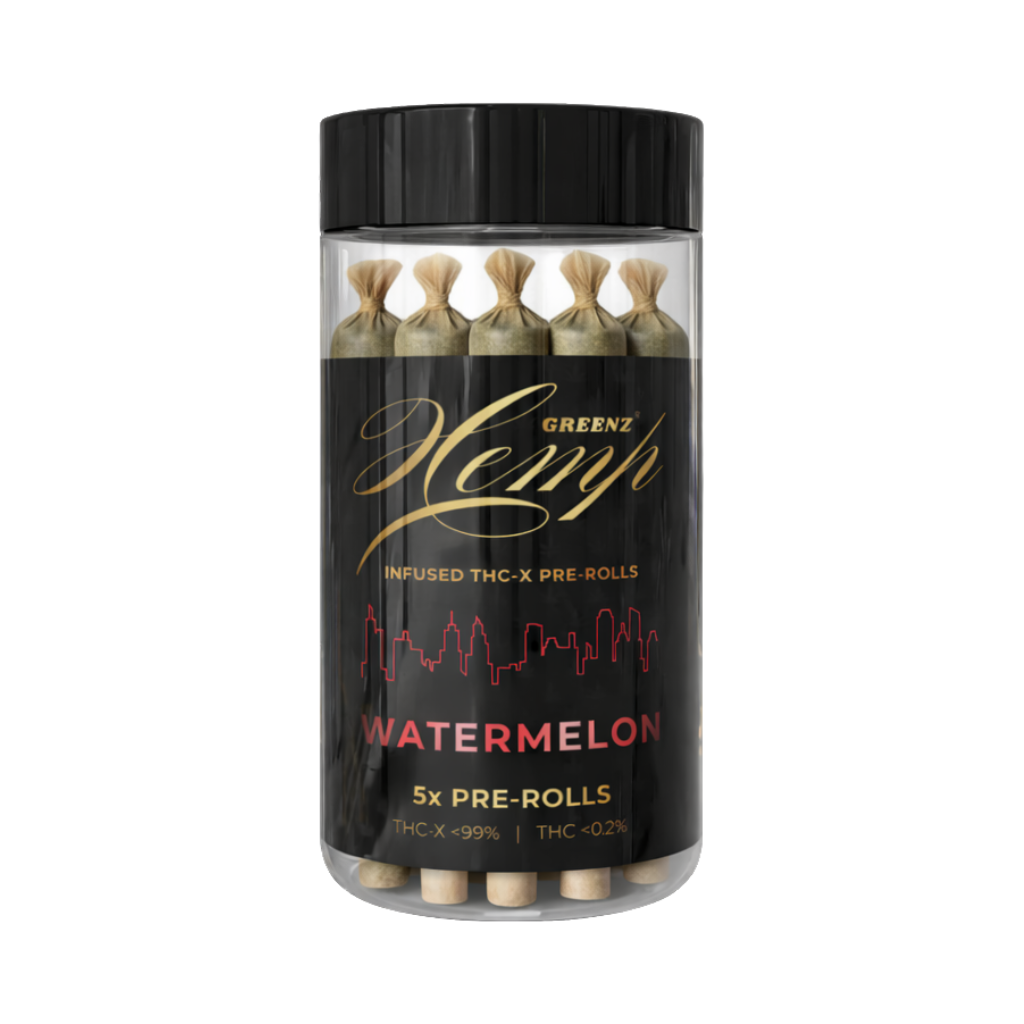Greenz Hemp Infused THC-X Pre-Rolls Watermelon 5x Pre-Rolls