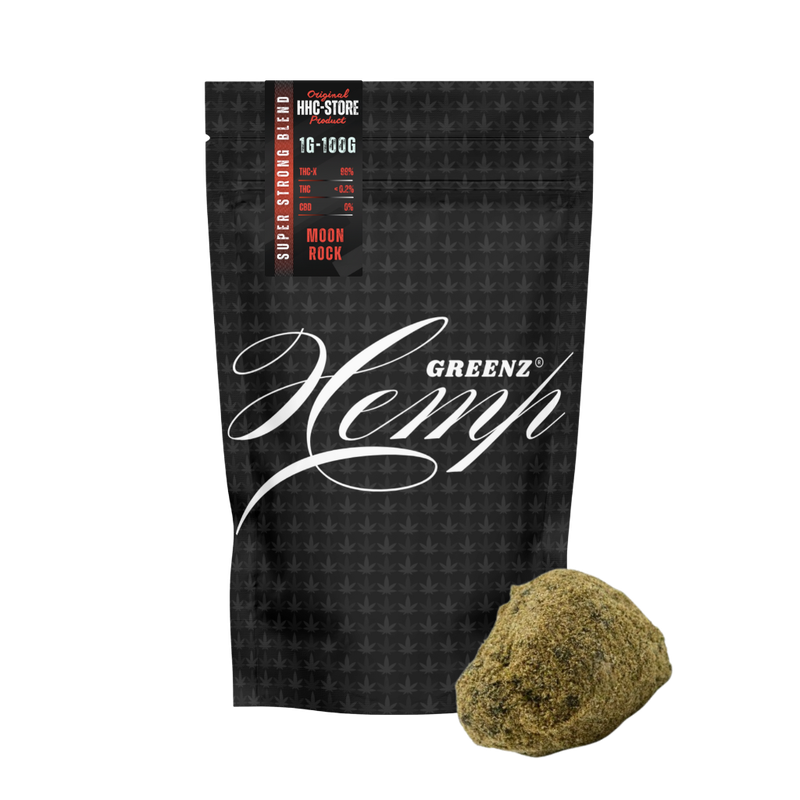 Sáček THC-X Greenz Hemp Moonrock s etiketou HHC-STORE